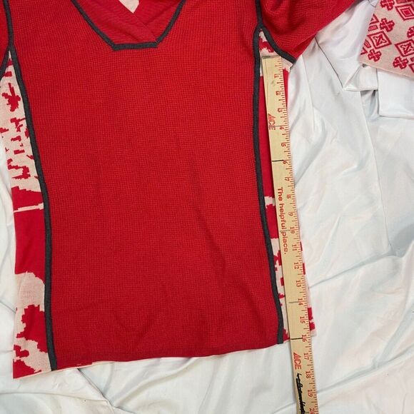 Krimson Klover Pullover Merino Wool Ski Sweater Sleigh Ride Elk Size M Red - Picture 8 of 10
